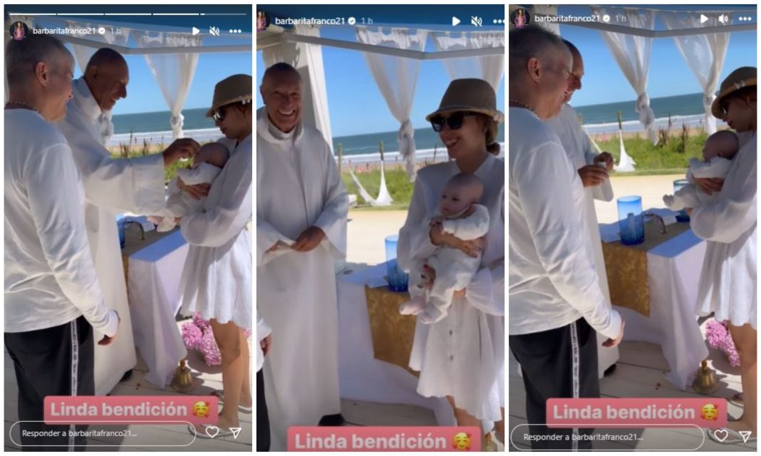 barby-franco-compartio-el-video-de-la-emotiva-bendicion-a-sarah:-en-la-playa-y-vestidas-de-blanco